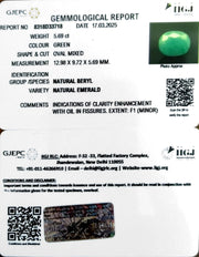 5.69/CT Natural Panna Stone with Govt. Lab Certificate